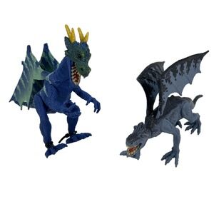 Kid Galaxy Dragon Action Figure Lot of 2 Poseable Toys Fantasy